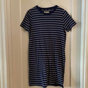 Madewell Stripe Crew Neck T-Shirt Dress Navy Size XS